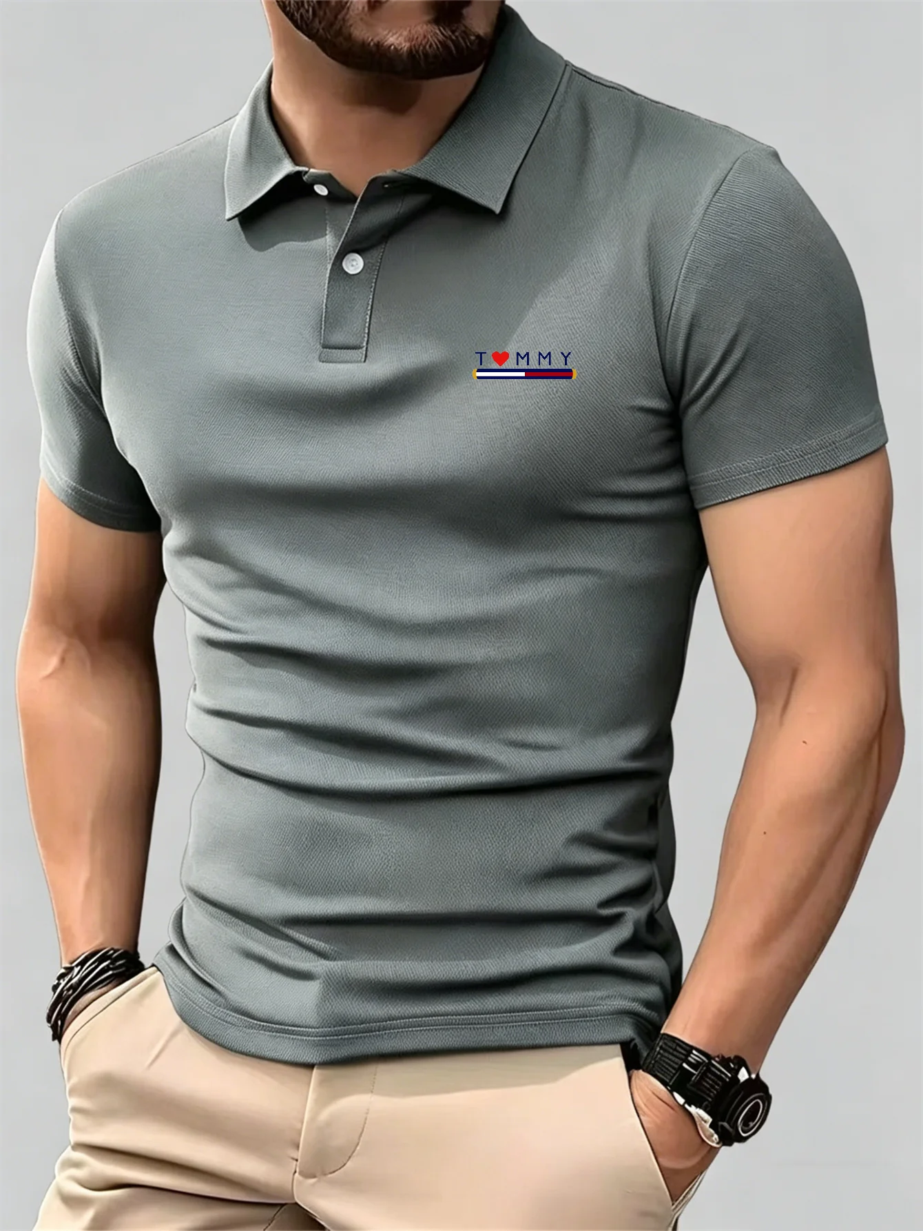 Men'S Formal Wear Accessories - Nova Camisa Polo Masculina de Manga