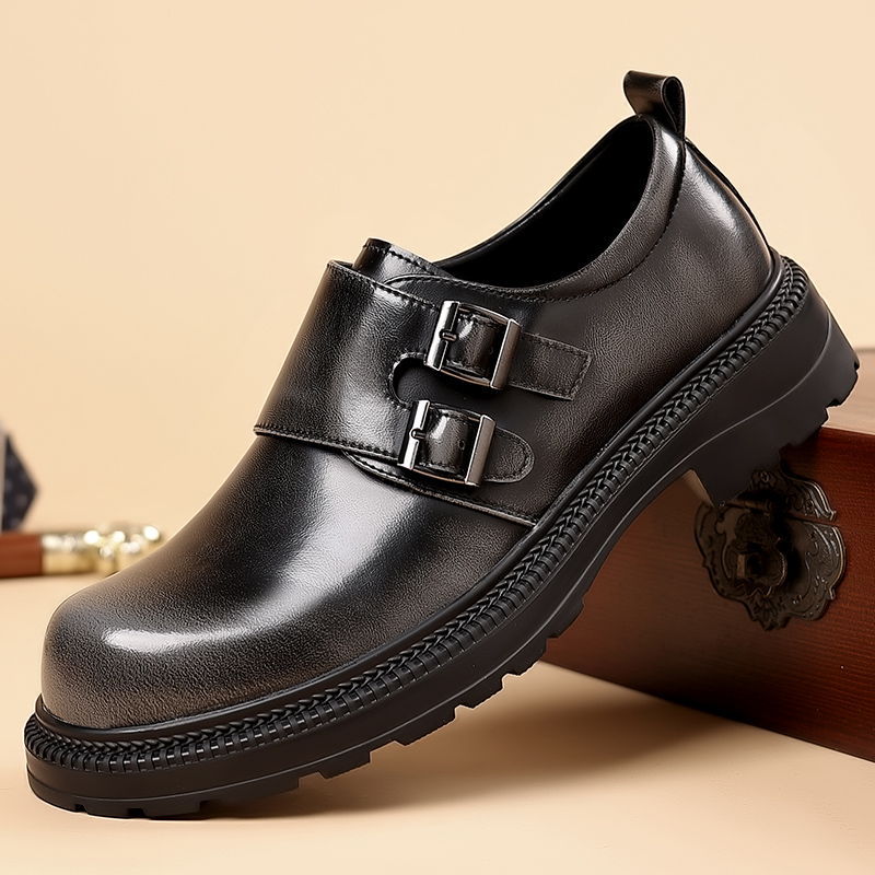 Men Formal Wear Brown - Sapatos casuais de couro masculino retrô