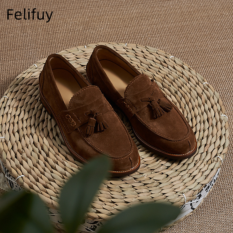 Men Formal Wear Brown - Novos Mocassins Masculinos Marrons de Camurça