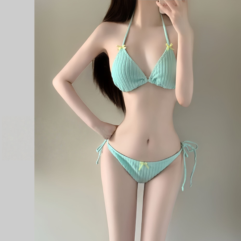 Slim Fit Suit Set - Conjunto de Biquíni Feminino de Manga
