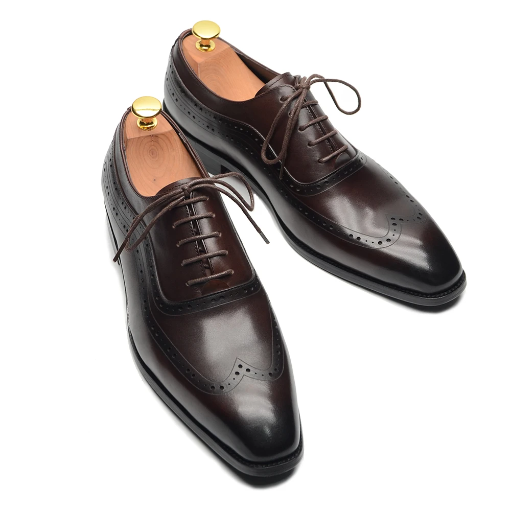 Men Formal Wear Brown - Luxo masculino wingtip oxford vestido sapatos