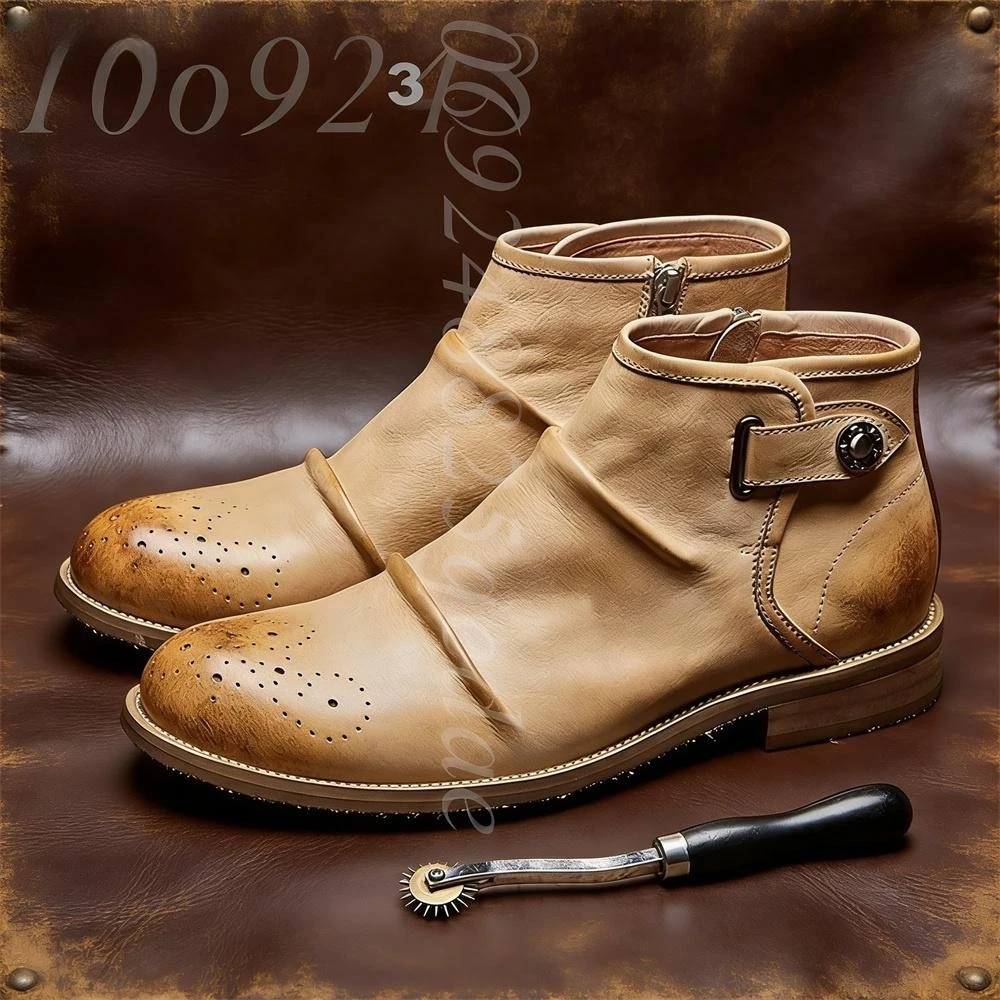 Botas de Cano Baixo Masculinas - Formal Men Daily Wear Footwear avaliação e preço