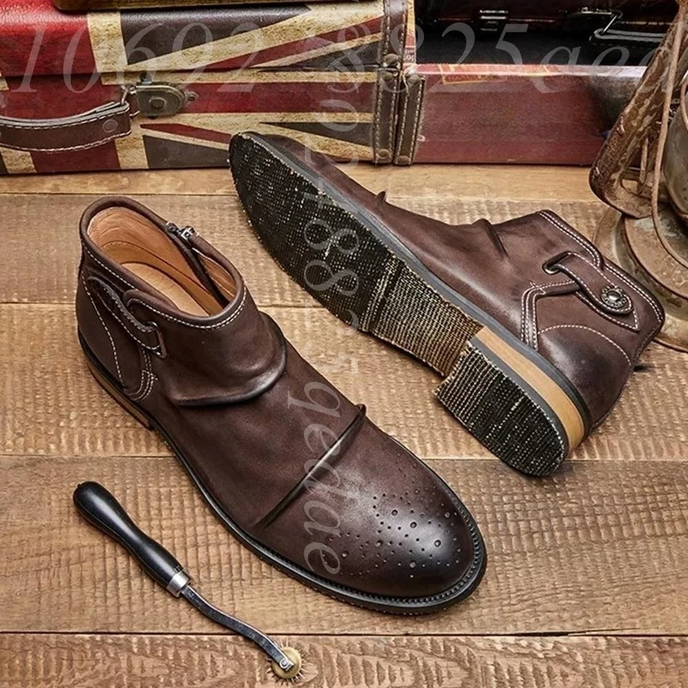 Botas de Cano Baixo Masculinas - Formal Men Daily Wear Footwear avaliação e preço