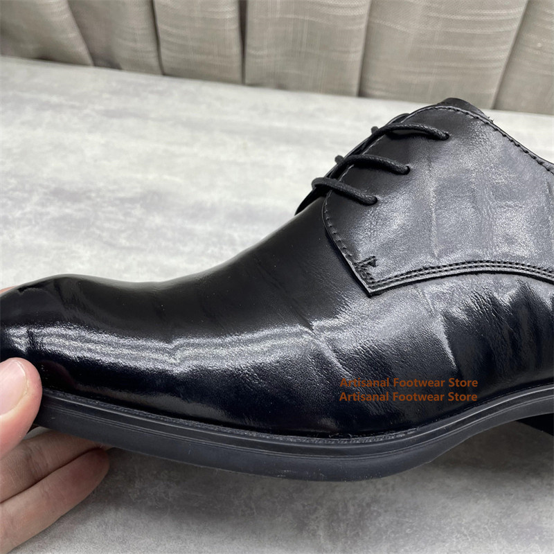 Sapatos Oxford de Couro Preto  - Formal Men Daily Wear Shoes avaliação e preço