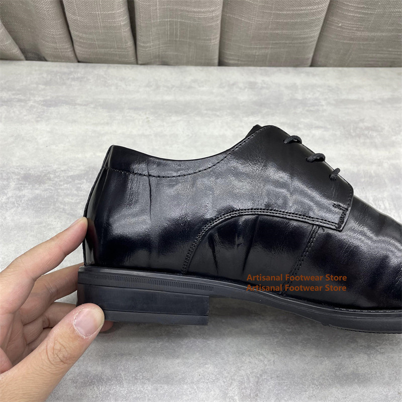 Sapatos Oxford de Couro Preto  - Formal Men Daily Wear Shoes avaliação e preço