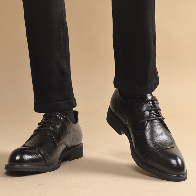 Sapatos Oxford de Couro com De - Formal Men Daily Wear Shoes avaliação e preço