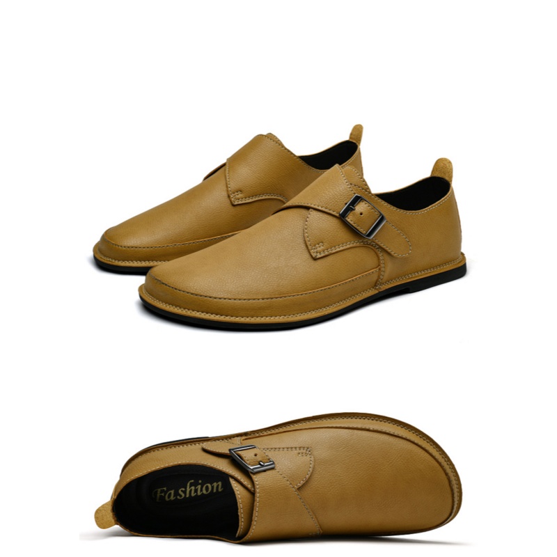 Sapatos masculinos de couro es - Formal Men Daily Wear Shoes avaliação e preço