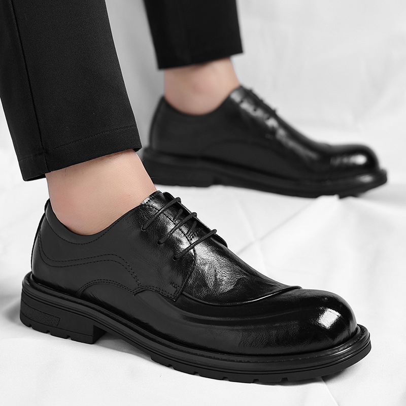 Sapatos de Couro Genuíno Marro - Formal Men Daily Wear Shoes avaliação e preço