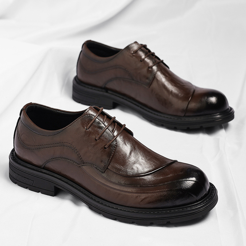 Sapatos de Couro Genuíno Marro - Formal Men Daily Wear Shoes avaliação e preço