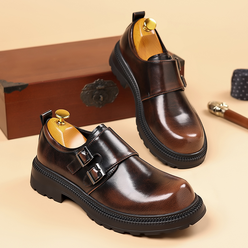 Sapatos casuais de couro mascu - Men Formal Wear Brown avaliação e preço