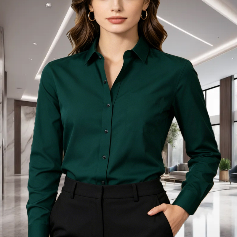 Camisa Unissex de Manga Longa  - Men Formal Office Wear Shirts avaliação e preço