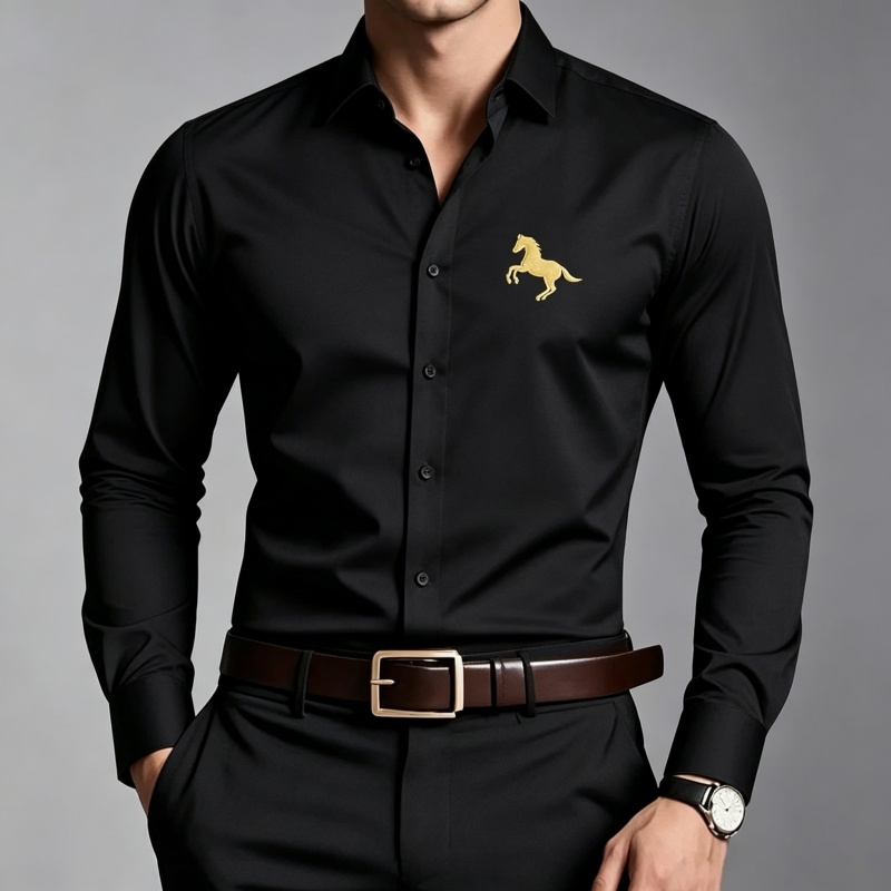 Camisas Masculinas Elegantes c - Men Formal Office Wear Shirts avaliação e preço