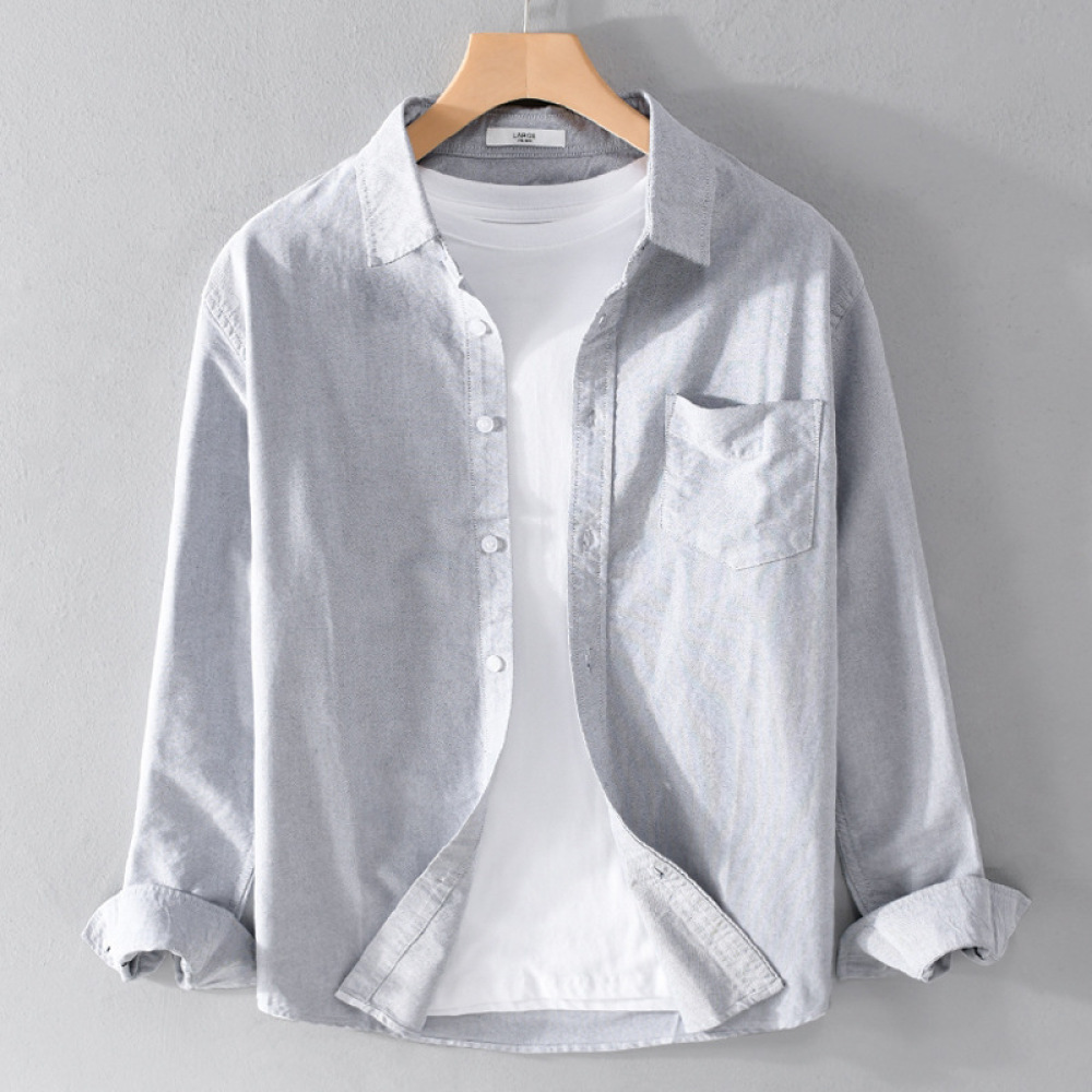 Camisa Masculina de Manga Long - Men Formal Office Wear Shirts avaliação e preço