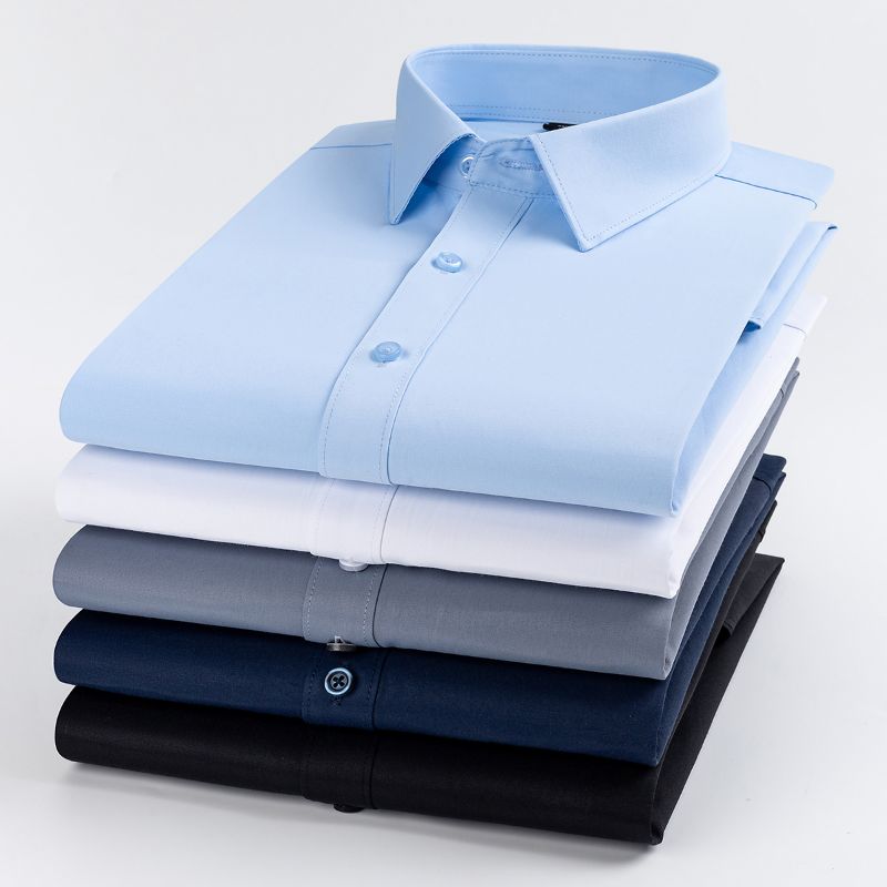 Nova Camisa Masculina Slim Fit - Men Formal Office Wear Shirts avaliação e preço