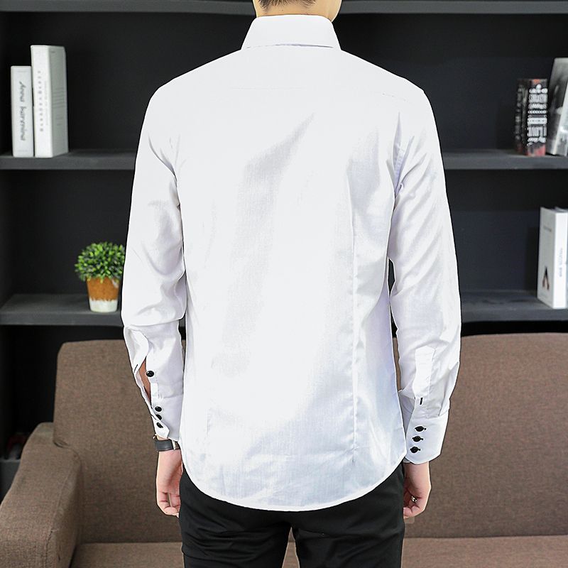 Primavera outono camisa execut - Men Formal Office Wear Shirts avaliação e preço
