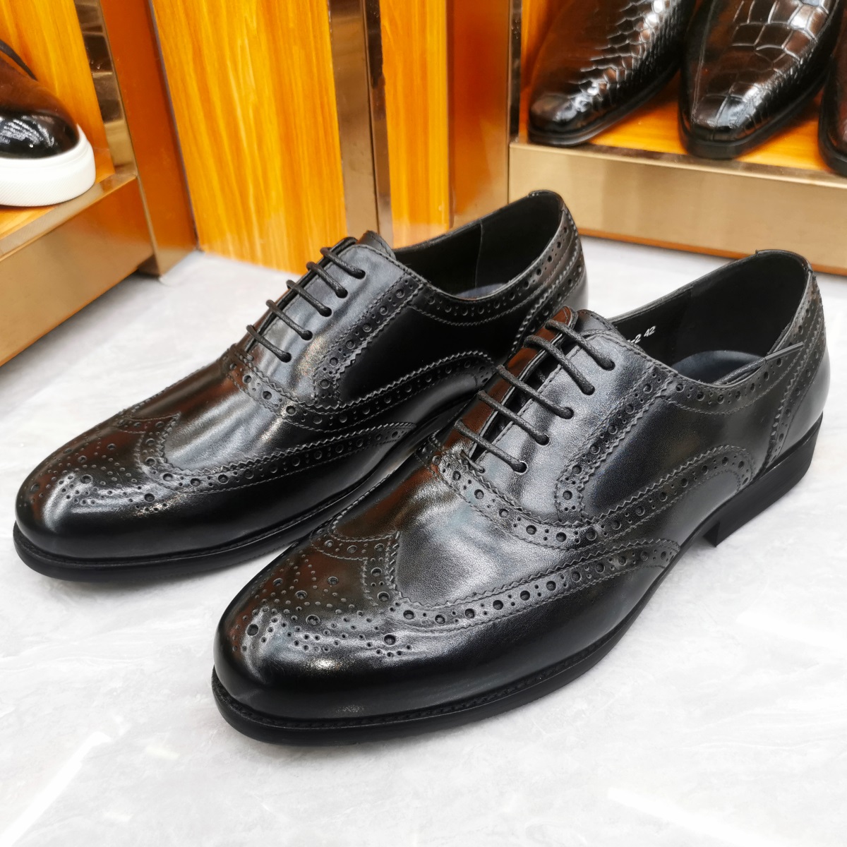 Sapatos masculinos de luxo cou - Men Formal Wear Brown avaliação e preço