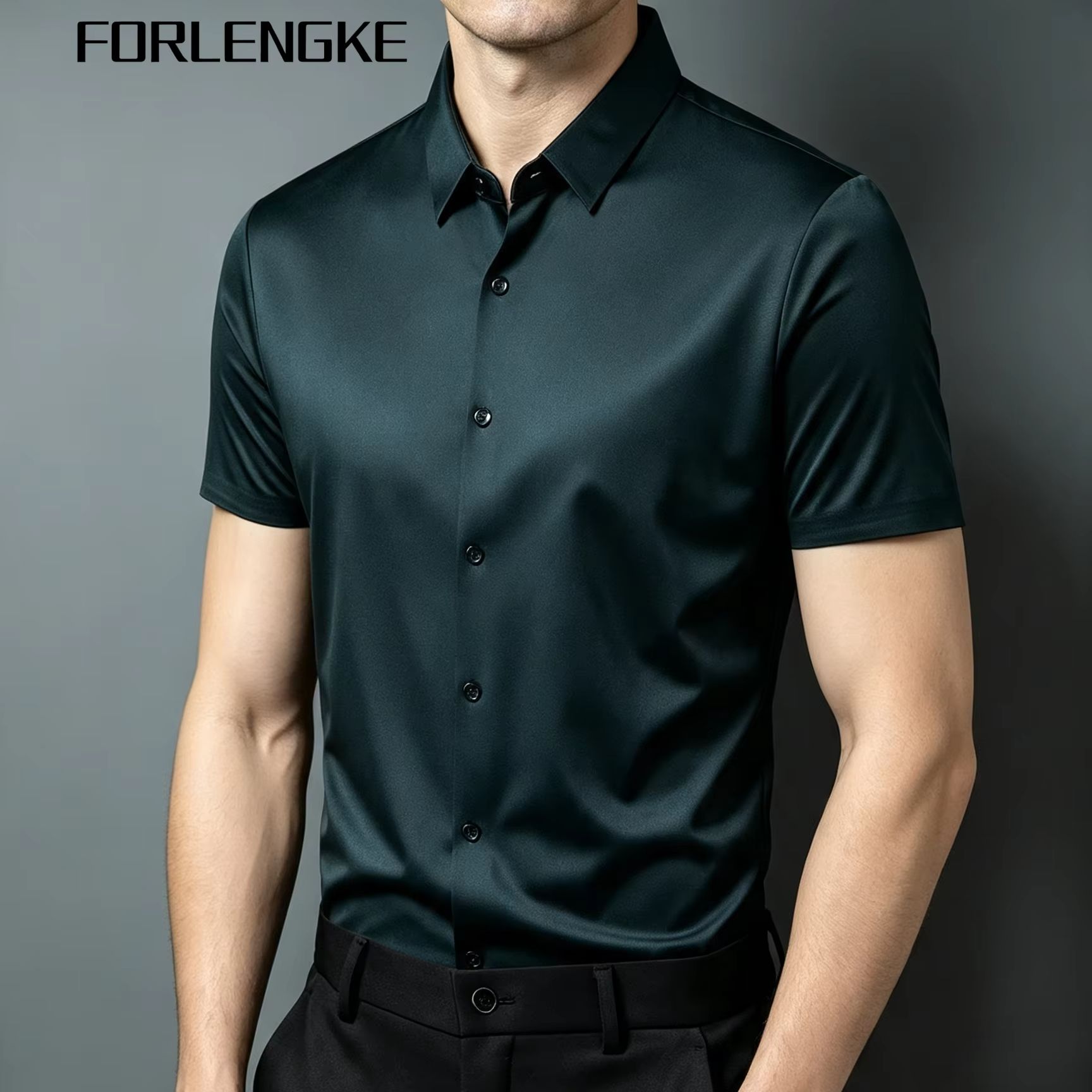 Camisa Social Masculina FORLEN - Men Formal Office Wear Shirts avaliação e preço