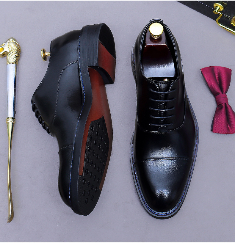 Sapatos Oxford de Couro Genuín - Formal Men Daily Wear Footwear avaliação e preço