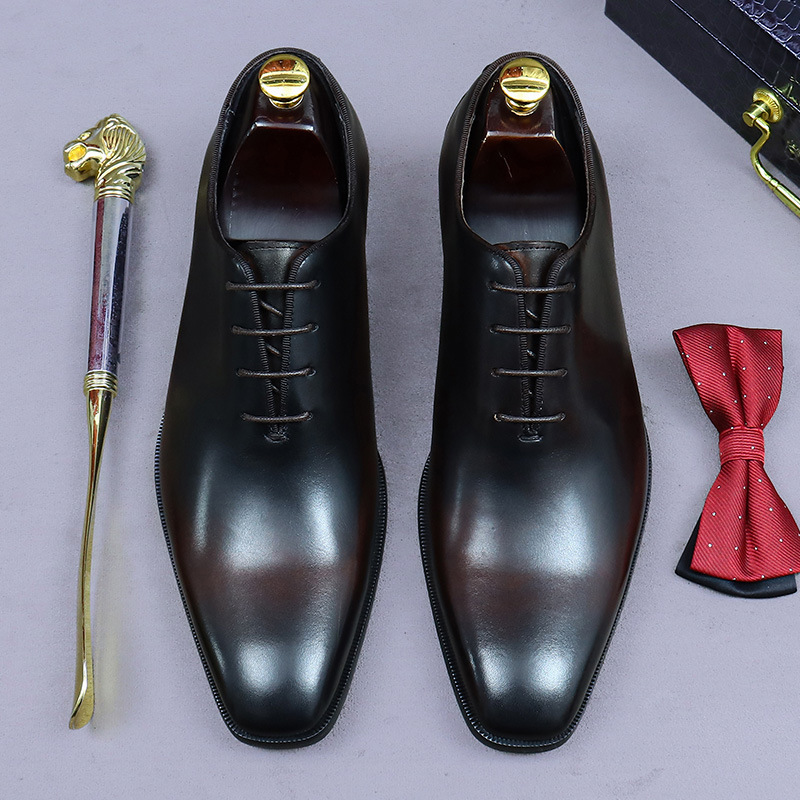 Designer de couro genuíno dos  - Men Formal Wear Brown avaliação e preço